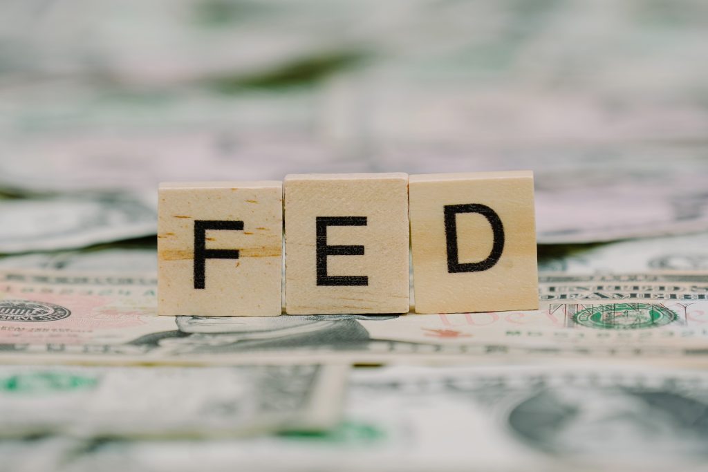 the word "FED" written in wooden block letters