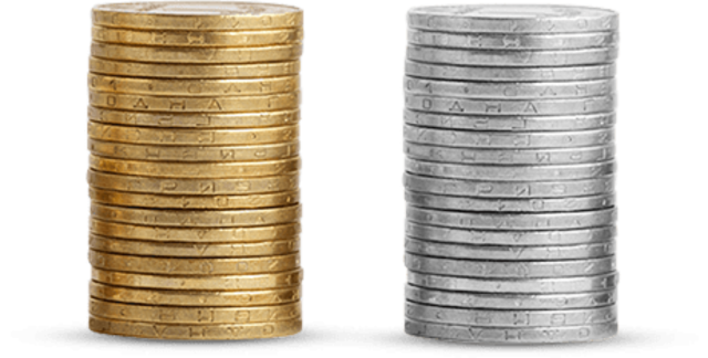 gold and silver coins