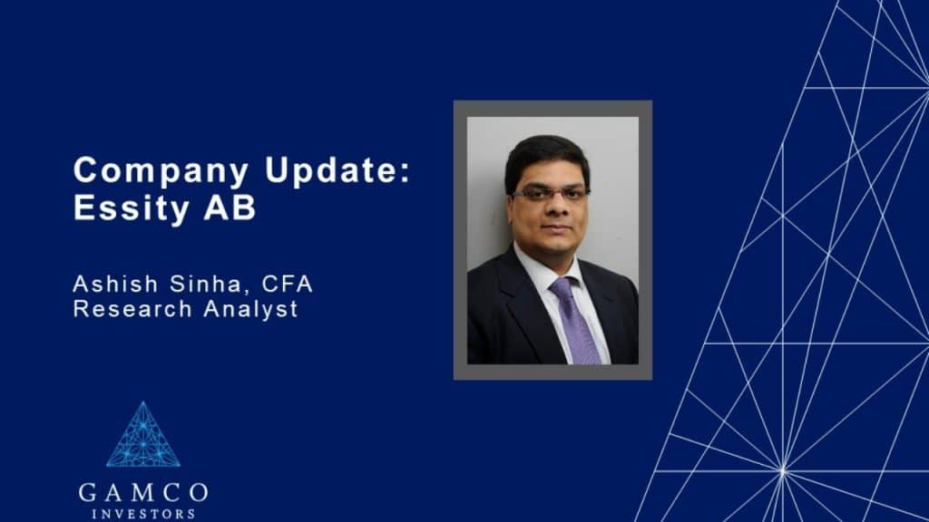 Essity AB [ESSITY'B:SEK] – Gabelli Funds Research Analyst, Ashish Sinha, CFA (04.16.20)