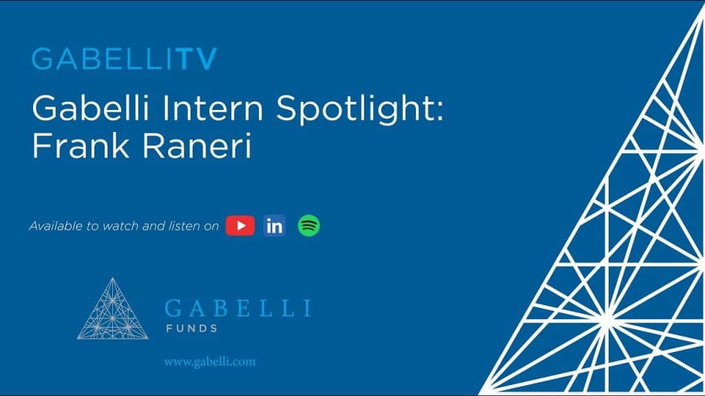 Gabelli TV cover photo introducing intern Frank Raneri