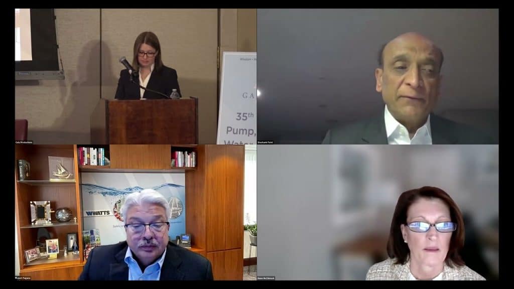 four people on a virtual call