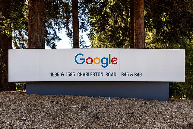 Google outside sign with address