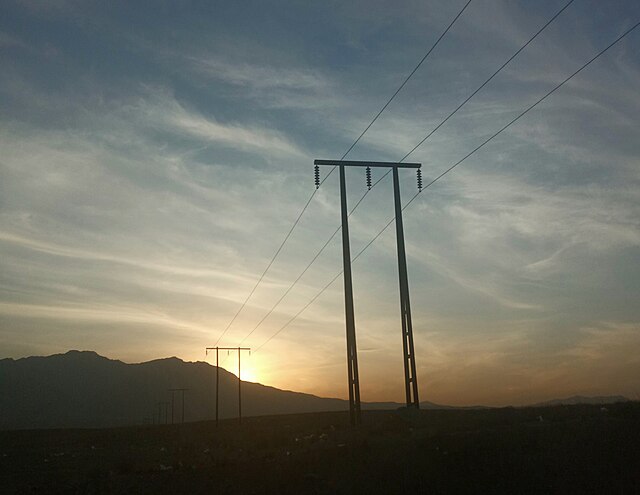 utility pole in the sky