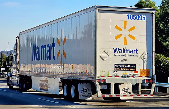 a walmart box semi trailer