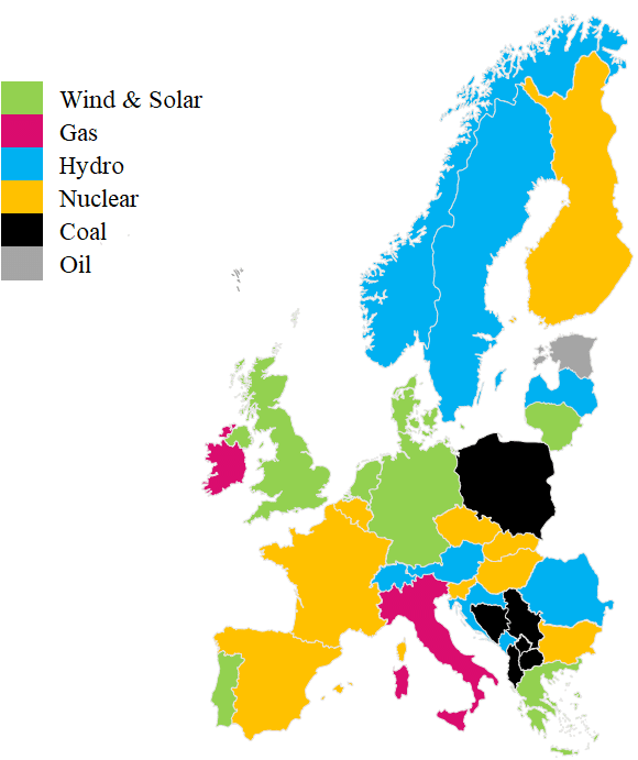 A map of europe with different colored countries/regions AI-generated content may be incorrect.